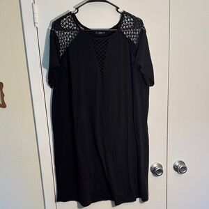 Black Lace Accent Women's Dress